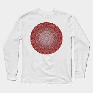 Peculiar Floral Pattern-Maroon Mandala Intricate Patterns Symmetrical Design -Koralle Long Sleeve T-Shirt